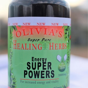 Energy Superpowers Kräuterergänzung mit Ashwaganda, Maca, Rhodiola, Panax Ginseng + MEHR! Dr Sebi Kräuter, Vegan, Basisch, Kräuterergänzungen