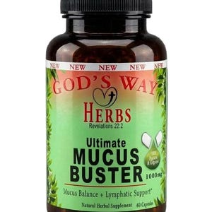 The Ultimate MUCUS BUSTER (60-120ct) 3 Dr Sebi formulas COMBINED! Natural Detoxification Supplements image 2