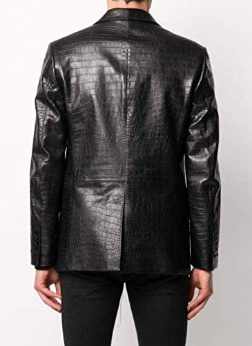 Croc-effect Leather Jacket Leather Blazer for Men - Etsy