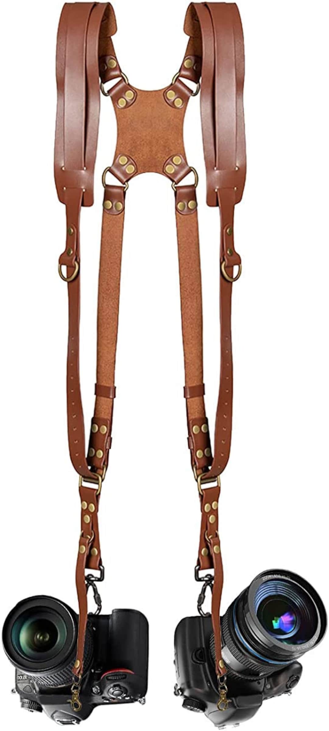 Dual Camera Straps Leather Camera Harness Multi Cameras Etsy