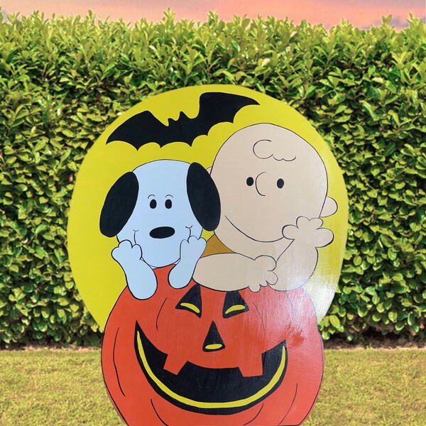 Snoopy Wooden Halloween Yard Art Etsy