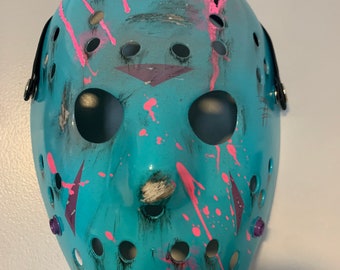 Masque de hockey personnalisé: vendredi 13 8 bit Jason mask battle damaged