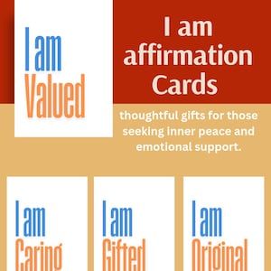 Druckbare tägliche Affirmationskarten, digitaler Download, Karten zur emotionalen Unterstützung, persönliche Entwicklung, pdf und png, Affirmationsaktivität