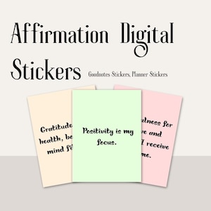Inspirational Affirmations Stickers: Goodnotes Planner PNG (Digital Download)