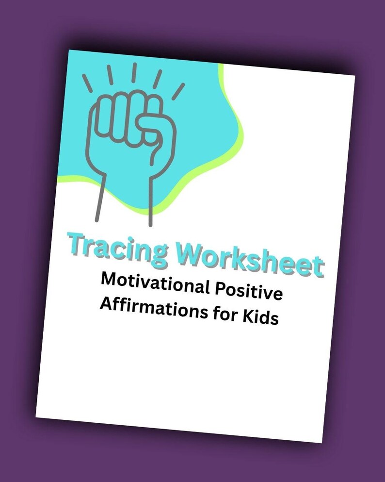 Affirmation Tracing Worksheet: Positive Handwriting Practice for Kids ...