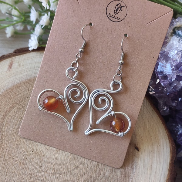 Boucles d'oreilles | Pendentifs | Cristaux | Bijoux faits à la main | Fil | Modèle Vénus