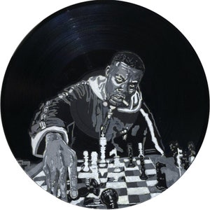 GZA the Masterpiece, painted on vinyl record. Unique copy