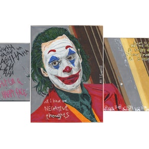 JOKER SPLEEN (Painting on canvas in 3 parts: 18x24/30x40/24x30 cm)