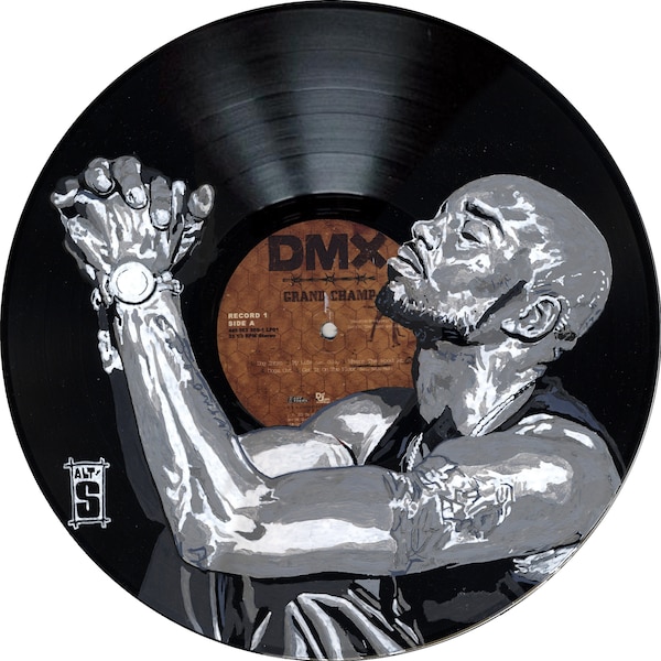 DMX PRAYER peint sur disque vinyle. Exemplaire unique