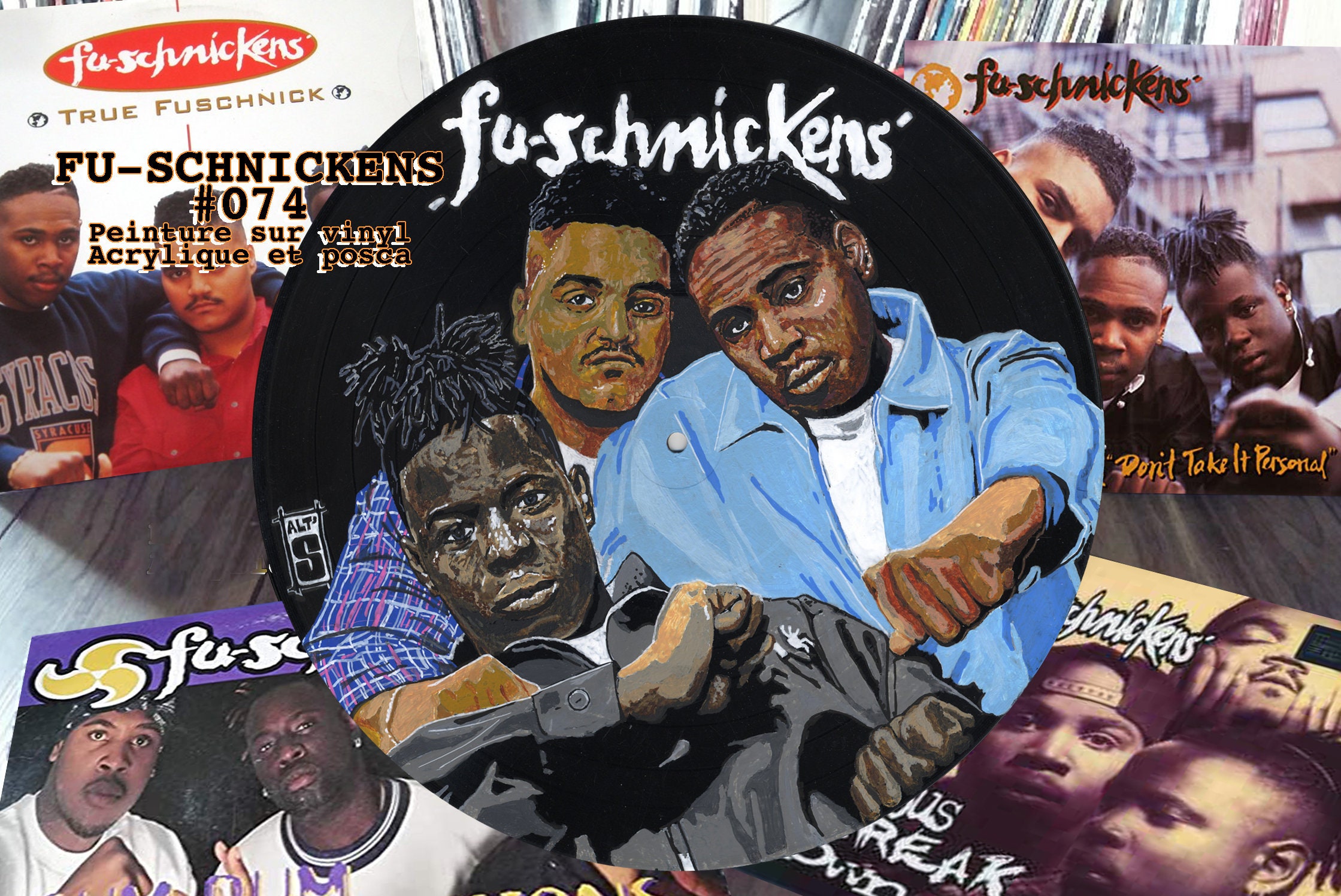 FU-SCHNICKENS Painted on Vinyl Record. Unique Copy - Etsy