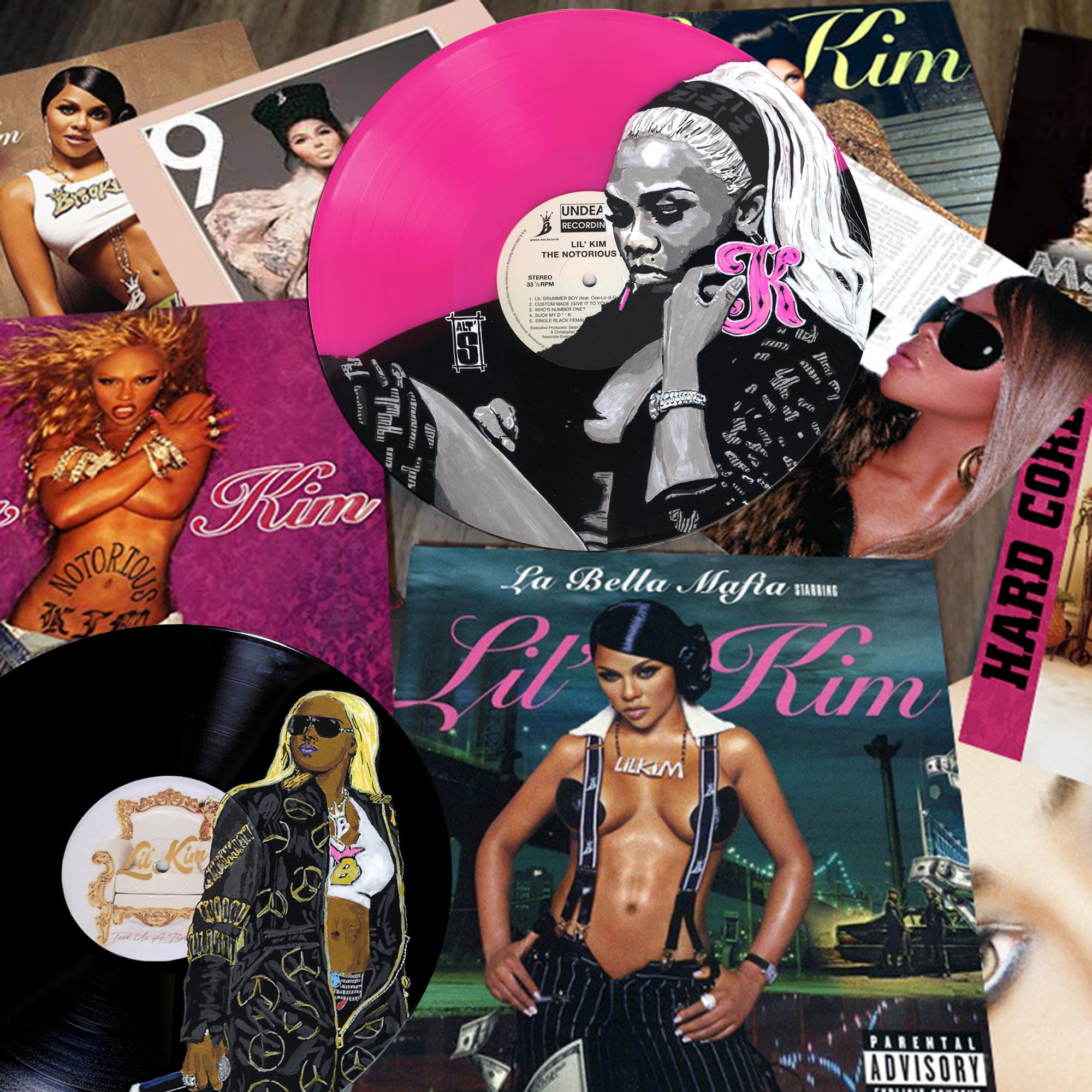 LIL KIM Painted on Her Two-tone Vinyl Album 
