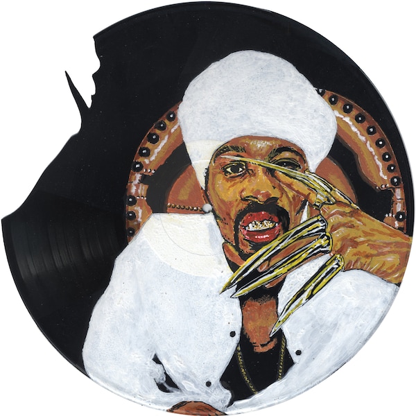 RZA the Razor Sharp painted on vinyl record. Single copy