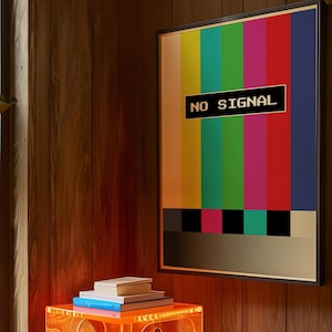 Computer No Signal Art Print: Y2K Trendy Home Decor (Digital Download)