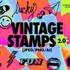 70 Vintage Stamp Icons Retro Icon Pack Clipart Bundle Commercial Use ...