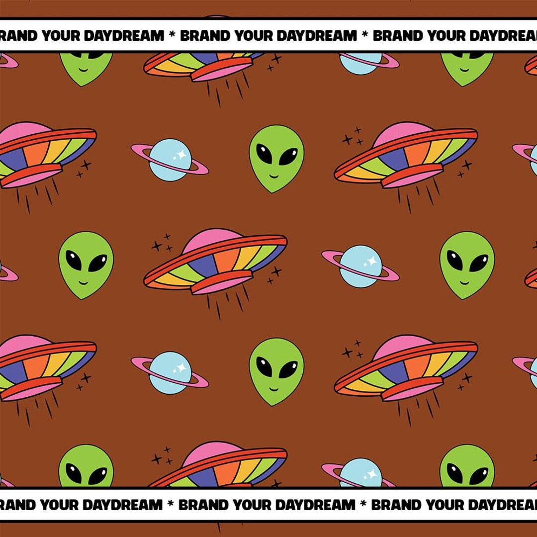 Alien Spaceship Seamless Pattern | Cute Planet Galaxy UFO Print | Retro ...
