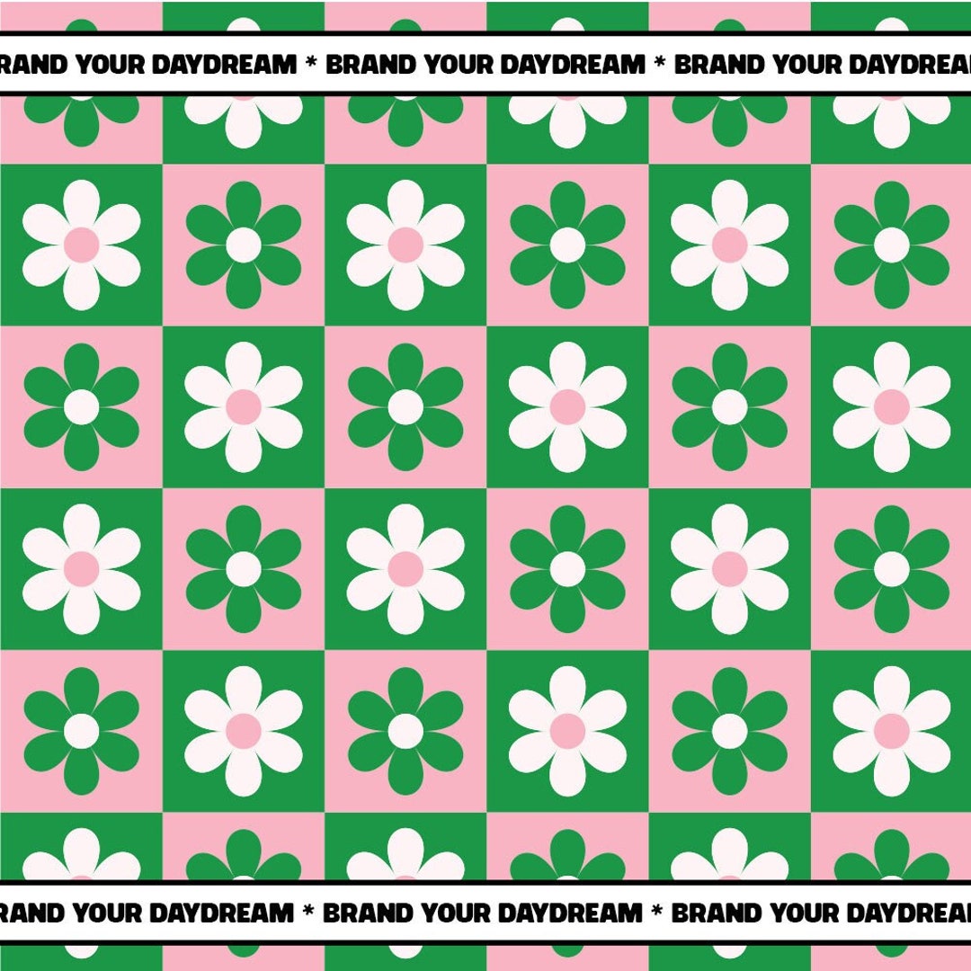 Retro Flower Checkered Pattern: Funky Fabric Print (digital Download ...