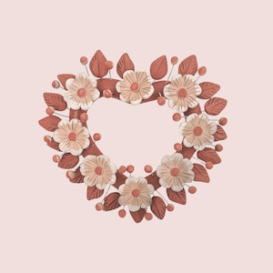 Filigrana Clay Heart Handmade by Artisans From Atzompa, Oaxaca/ Wall Handing Clay Decore/ Oaxaca Pottery