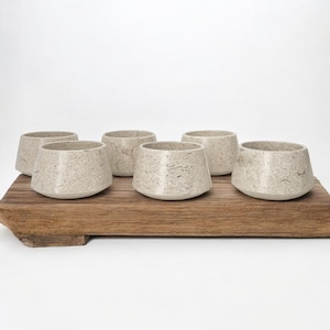Sand marble mezcaleros handmade by artisans in Mexico / Set of 6 marble mezcaleros / Mexican mezcal or tequila shot glasses