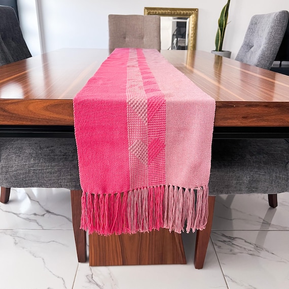 Corredor de mesa corazones tejido Oaxaca/ Decoración de mesa 14 de febrero telar de cintura artesanos Mexicanos/ Corredor de Mesa Boho