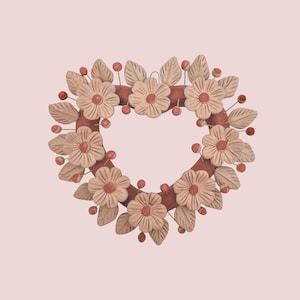 Clay Heart Handmade by Artisans From Atzompa, Oaxaca/ Filigrana Clay/ Wall Handing Clay Decore/ Oaxaca Pottery