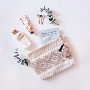 Cosmetiquera tejida a mano en telar de cintura por artesanas de Oaxaca / Artesanías de México/ Bolsas hechas a mano/ Bolsas tejidas