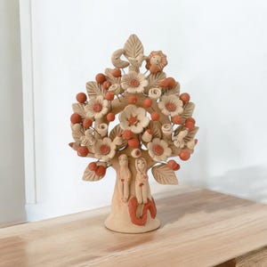 Árbol de la vida de barro Atzompa, Oaxaca/ Árbol de la vida de Barro Pastillaje/ Decoración de baro/ Artesanos de Oaxaca, México