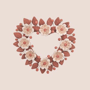 Filigrana Clay Heart Handmade by Artisans From Atzompa, Oaxaca/ Wall Handing Clay Decore/ Oaxaca Pottery