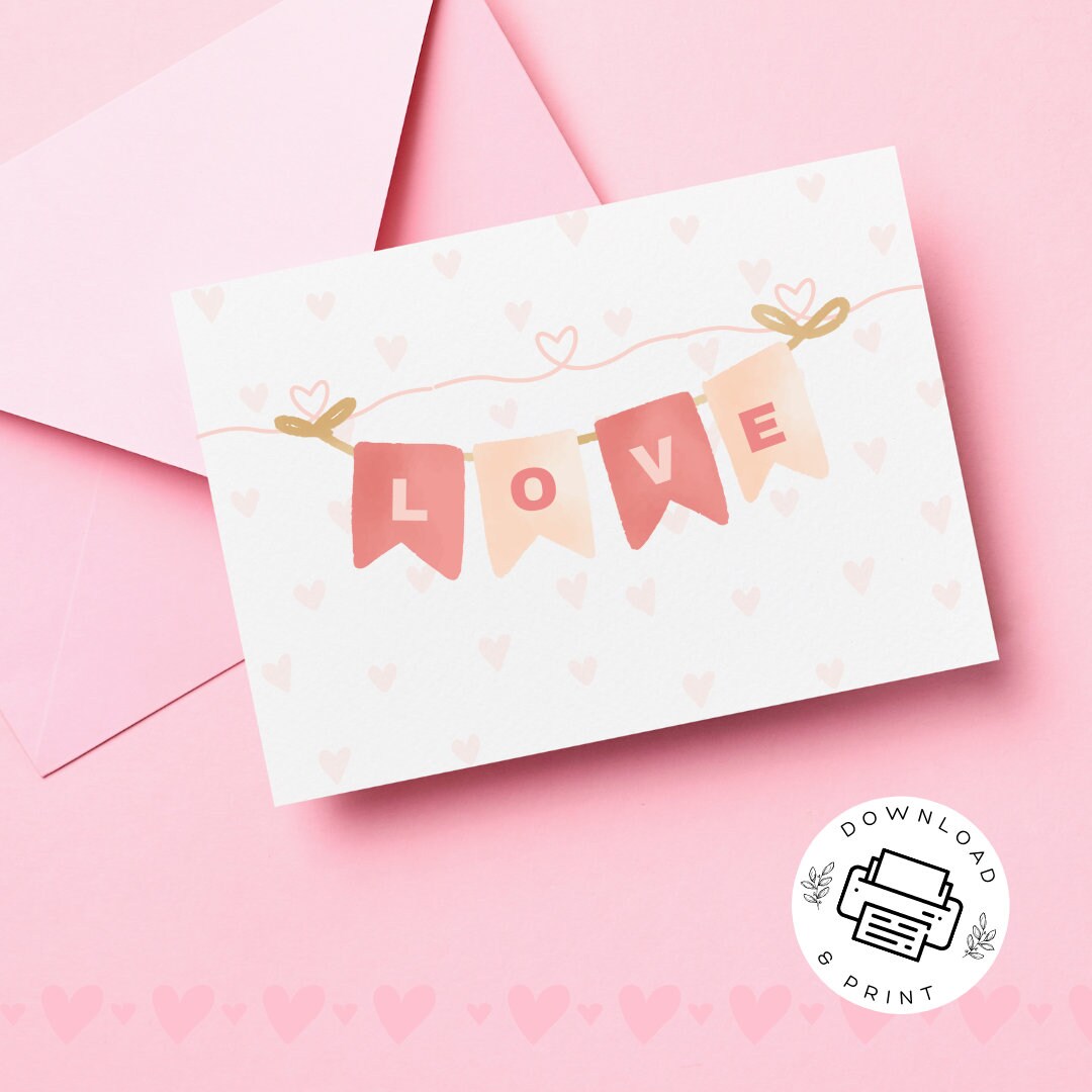 Wedding Love Banner Printable Card Digital Download Instant Download ...