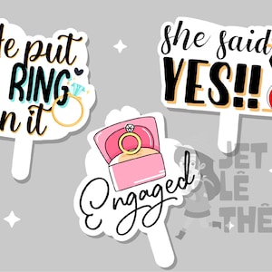 Wedding Props, She Said Yes, He Put A Ring On It, Engaged, Props for Photobooth, Photobooth Props, Digital Download, Love Props, Hand Prop