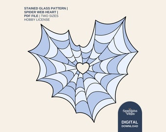 Spider Web Stained Glass | Design Pattern | Beginner Craft PDF | Digital Download | Hobby License | Stained Glass Design Patterns | PDF File