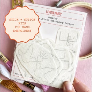 Stick and Stitch Wedding Embroidery Kit | DIY Embroidering Kit with Patterns For Clothing or Gifts to be Personalized