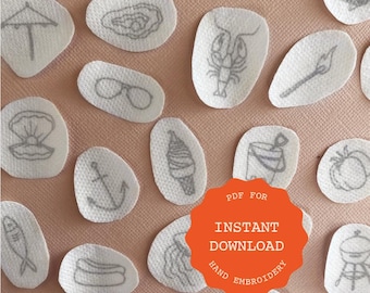 Summer Mini Embroidery Patterns PDF: Stick and Stitch Designs DIY Instant Download