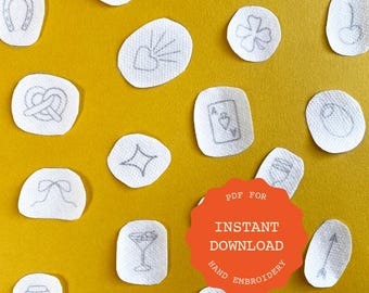 Mini Embroidery Patterns for Digital Download | Stick and Stitch Hand Embroidery Designs