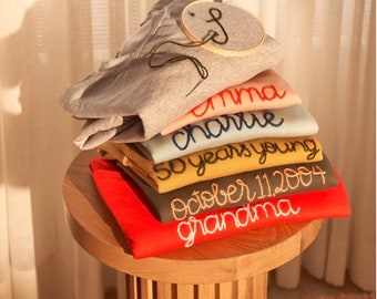 Custom Yarn Embroidered Kids Sweatshirt: Personalized Name Gift
