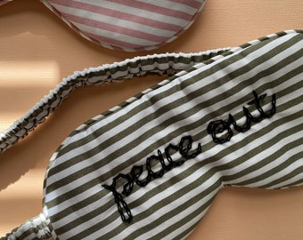 Bestickte Maske | Benutzerdefinierte genähte gestreifte, personalisierte Initialen, Wort, Name