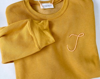 Custom Initial Sweatshirt (ADULT) | Custom Hand Stitched Sweatshirt, Personalized Name Sweatshirt, Adult Name Sweatshirt, Embroidered