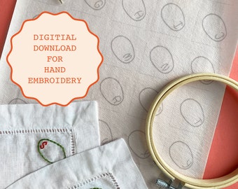 Initial Olives Stick + Stitch Digital Download | DIY Personalized Embroidery Pattern for Cocktail Napkins PDF Designs for Hand Embroidering