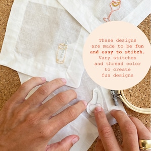 hand stitch cocktail napkin kit