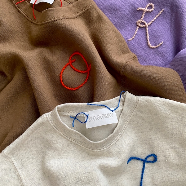 Embroidered Initial Kids Sweatshirt: Custom Monogrammed Yarn