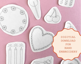 Birthday Leckereien Stickmuster: Stick and Stitch Designs (PDF Download)