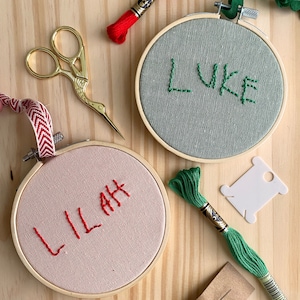 DIY Handwriting Ornament Embroidery Kit | Hand Embroidered Christmas Ornament Kit Child's Name Personalized