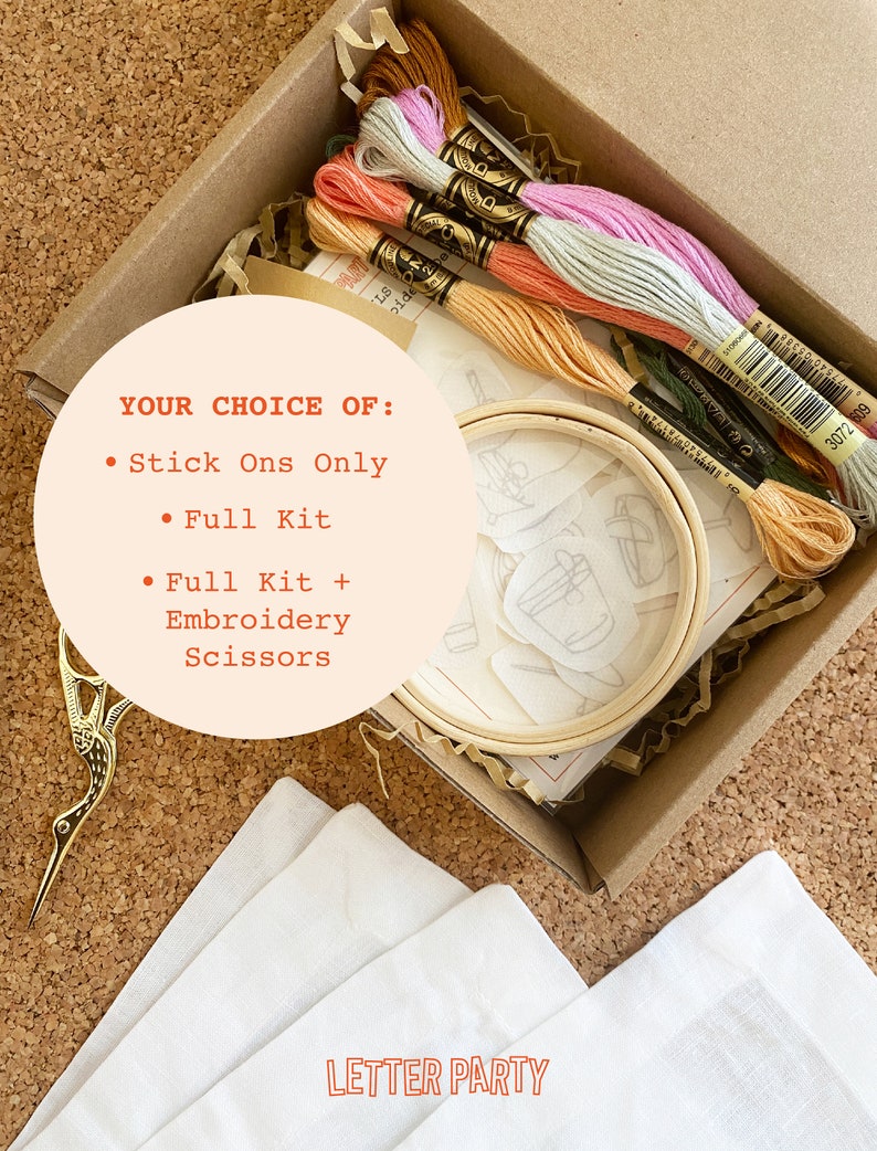 cocktail napkin embroidery kit