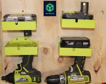 Ensemble d'outils muraux et de supports de batterie One+ Tool Ryobi | Organisateur de garage | Organiseur de boutique |