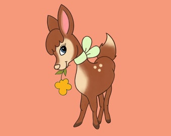 Vintage Fawn Art Print- Digital Download