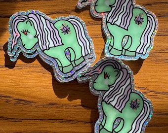 My Little Stoney- Purple Haze, Glitter Sticker