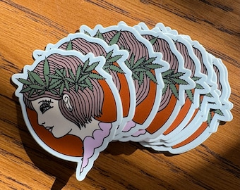 Cannabis Goddess Sticker