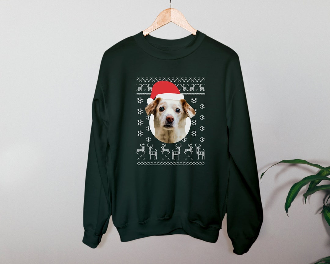 Couple Matching Christmas Sweater, Custom Dog Face Jumper, Funny Ugly