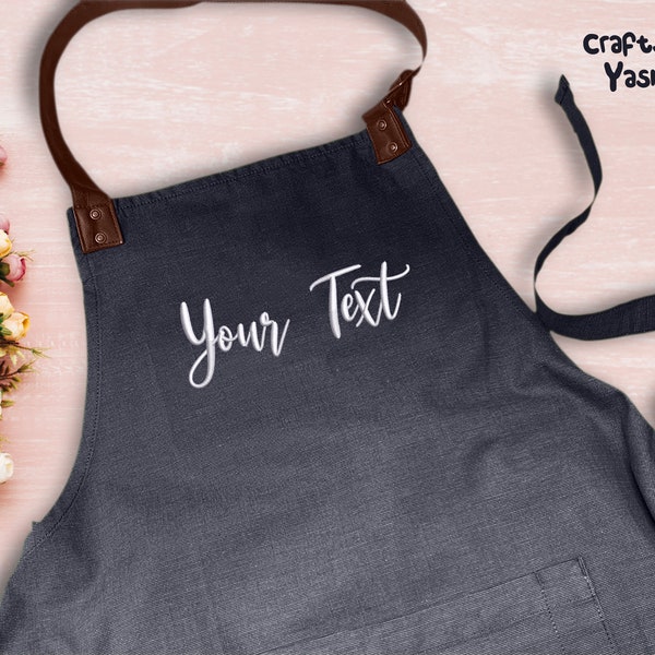 Custom Logo Apron Etsy