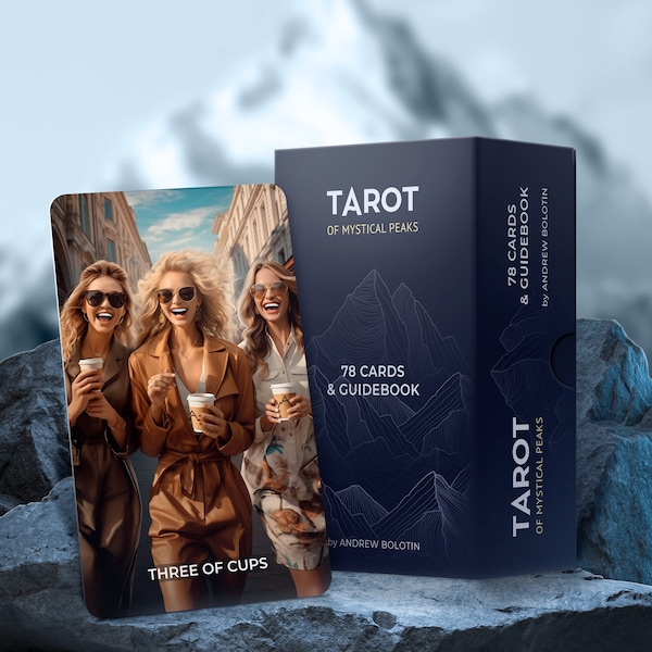 Tarot of mystical peaks, 78 card tarot deck with guidebook, tarot reading, oracle cards divination set, astrology gifts magic tarot cards