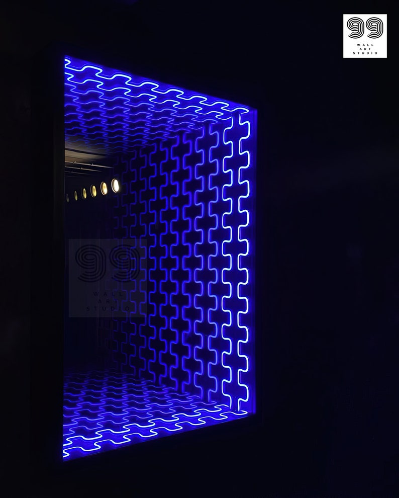 3D Neon Infinity Mirror Neon Sign Art Neon Sign Bedroom Etsy